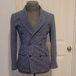 Stylish Blue Double-Breasted Blazer